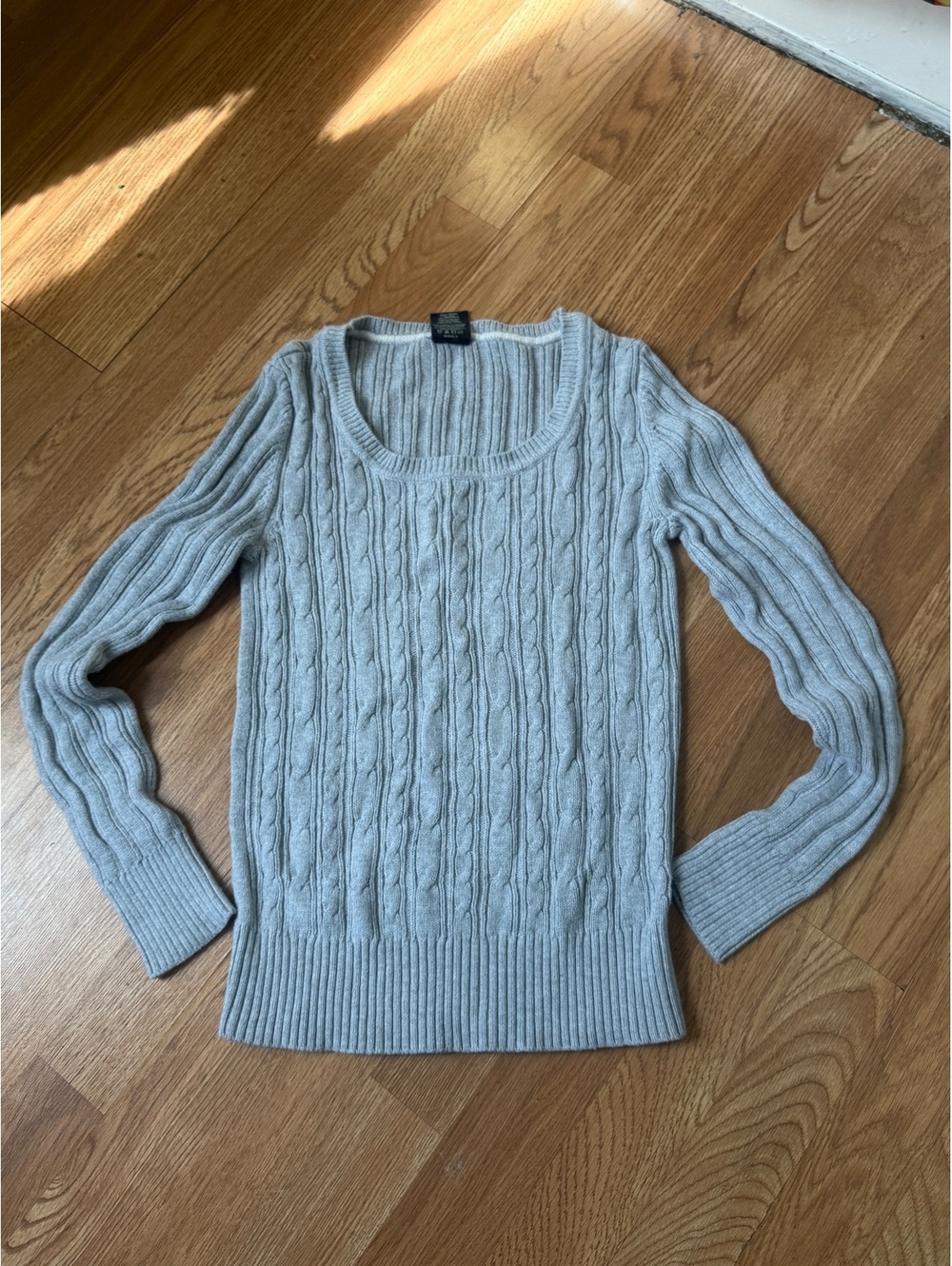 faded glory women's medium cable knit sweater 100% organic cotton